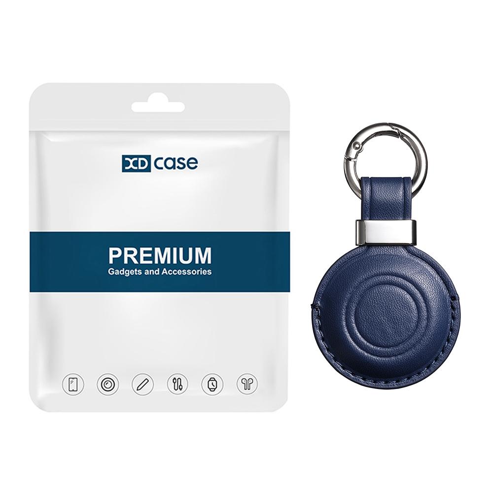 For AirTag 2nd Gen / 1st Gen XDcase Metal Clip Microfiber Leather Protective Case with Key Ring(Blue) - Shopkiz.com
