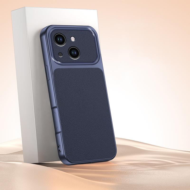 For iPhone 13 Lambskin Series Skin Feel Shockproof Phone Case(Dark Blue) - Shopkiz.com