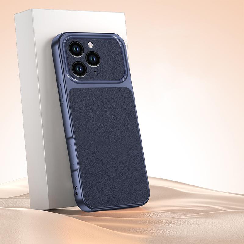 For iPhone 13 Pro Lambskin Series Skin Feel Shockproof Phone Case(Dark Blue) - Shopkiz.com