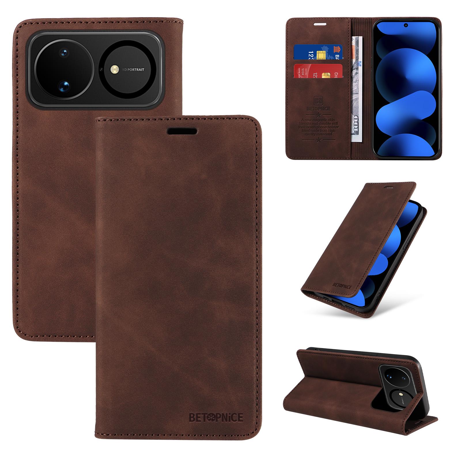 For Huawei nova 16 BETOPNICE Suction RFID Anti-theft Leather Phone Case(Brown) - Shopkiz.com
