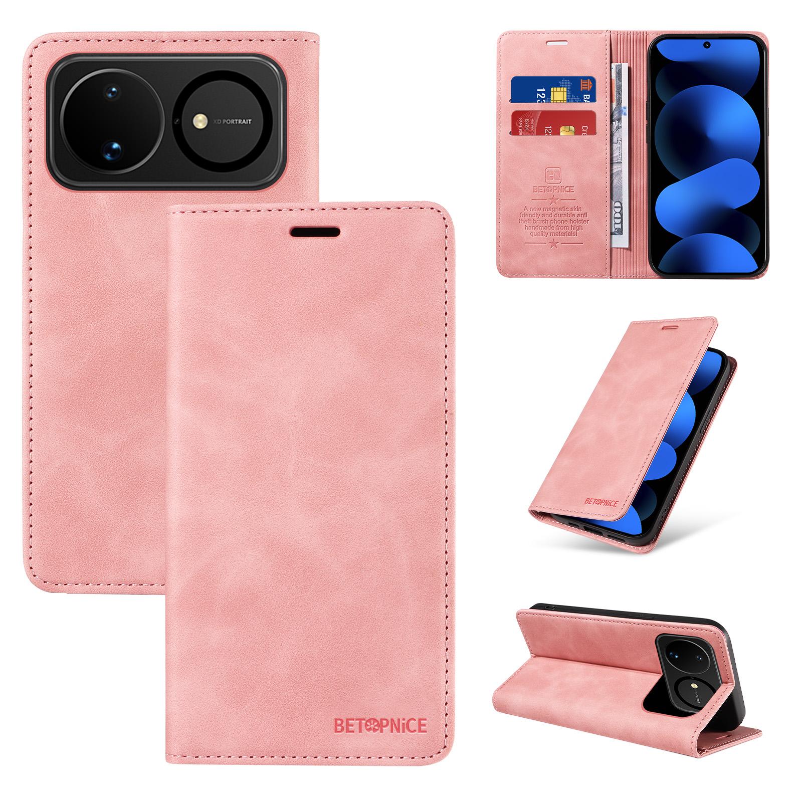 For Huawei nova 16 BETOPNICE Suction RFID Anti-theft Leather Phone Case(Pink) - Shopkiz.com