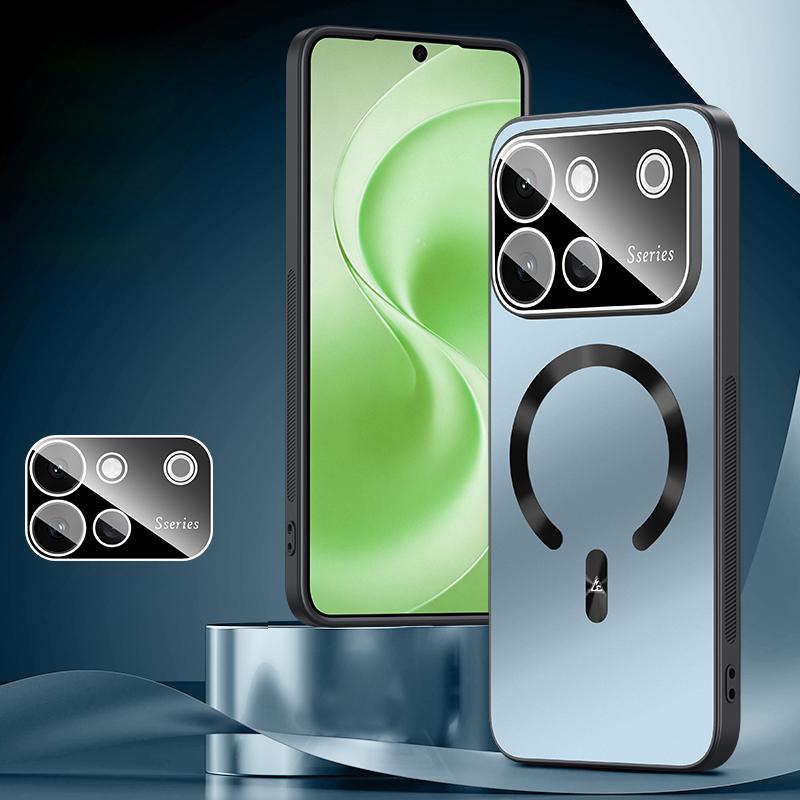 For vivo S60 5G Ice Magnetic Explosion-proof Lens Film PC Phone Case(Moonlight Blue) - Shopkiz.com
