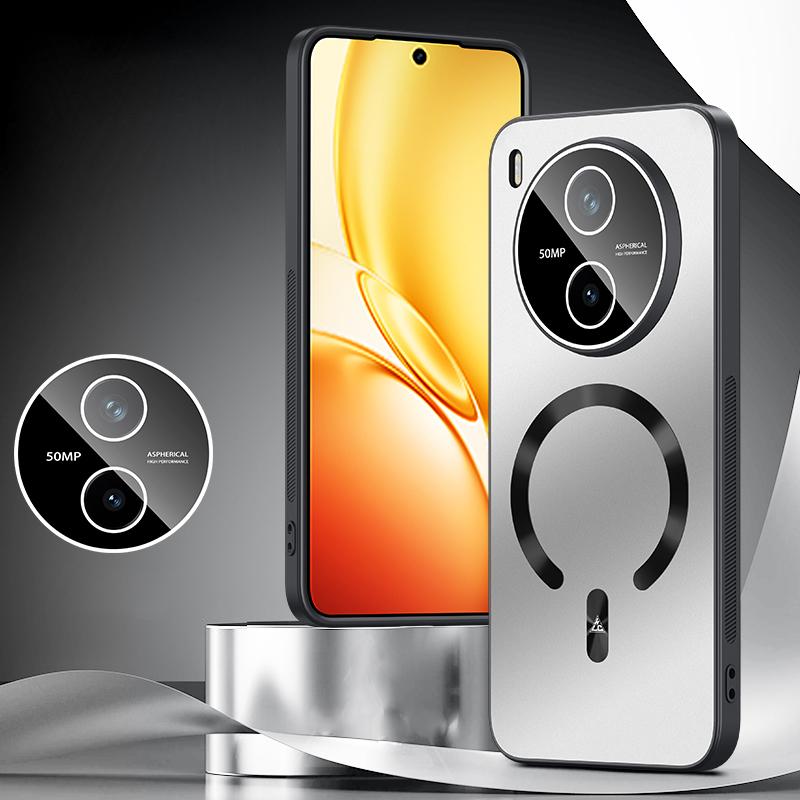 For vivo Y600 Pro 5G Ice Magnetic Explosion-proof Lens Film PC Phone Case(Space Silver) - Shopkiz.com