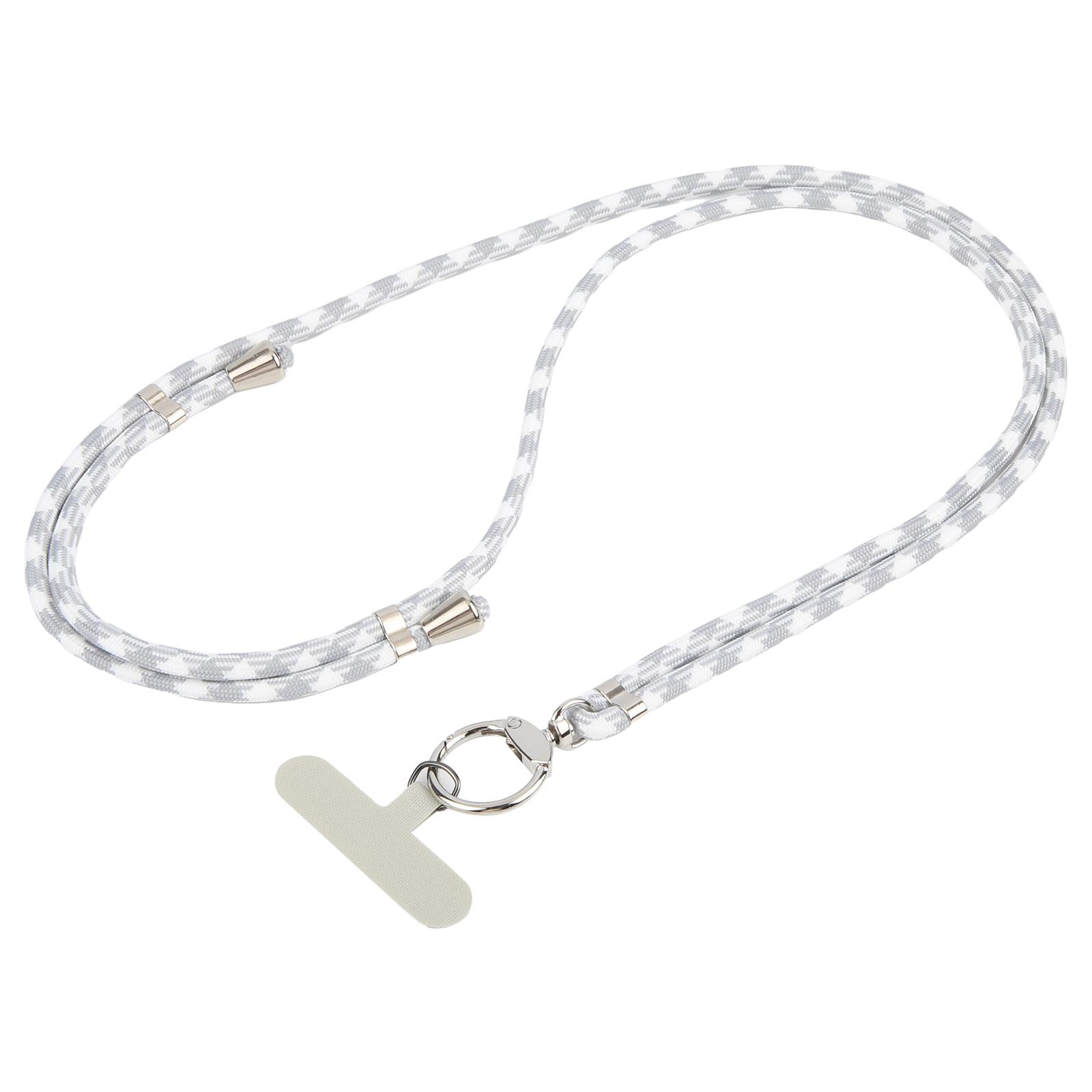 6mm Thick Adjustable Length Crossbody Mobile Phone Lanyard(Grey White) - Shopkiz.com