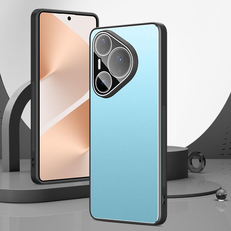 For Huawei Pura 90 Pro 5G Golden Shield Metal Frosted Lens Film Phone Case(Blue) - Shopkiz.com