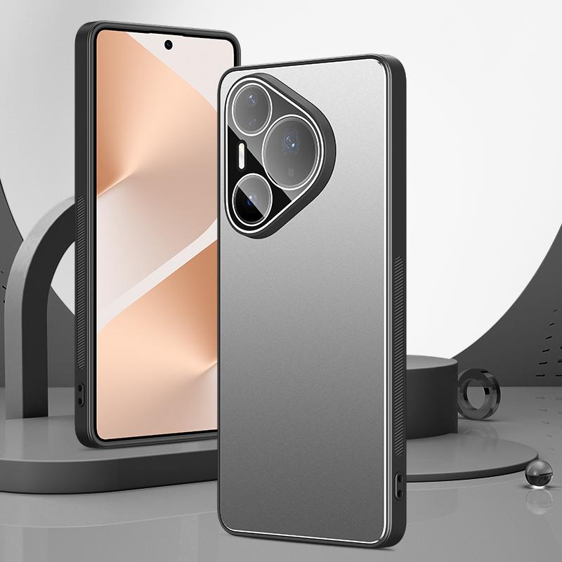 For Huawei Pura 90 Pro 5G Golden Shield Metal Frosted Lens Film Phone Case(Silver Grey) - Shopkiz.com