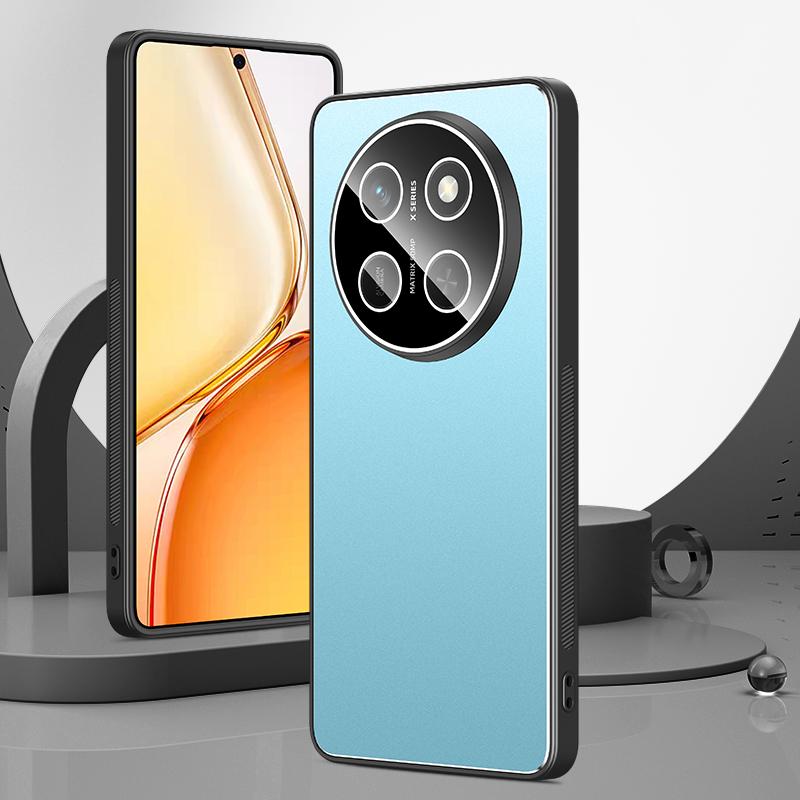 For Honor X80 Pro Max 5G Golden Shield Metal Frosted Lens Film Phone Case(Blue) - Shopkiz.com
