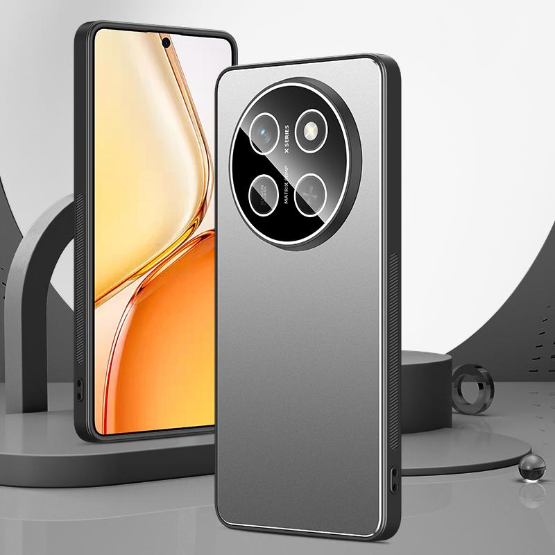 For Honor X80 Pro Max 5G Golden Shield Metal Frosted Lens Film Phone Case(Silver Grey) - Shopkiz.com
