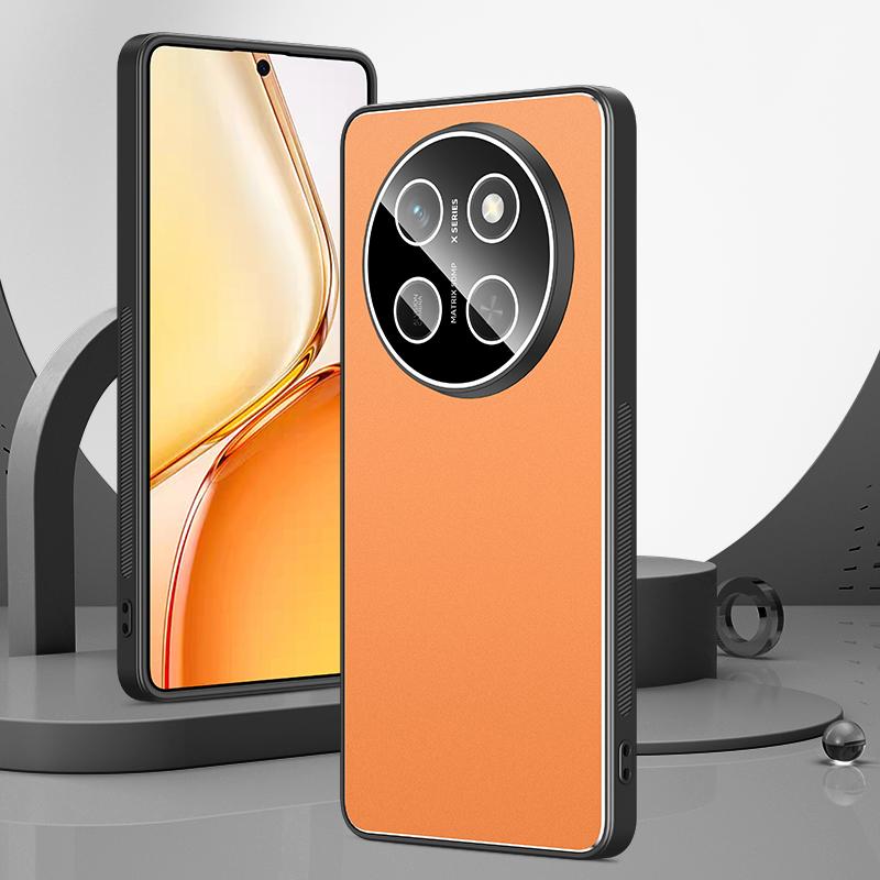For Honor X80 Pro Max 5G Golden Shield Metal Frosted Lens Film Phone Case(Orange) - Shopkiz.com