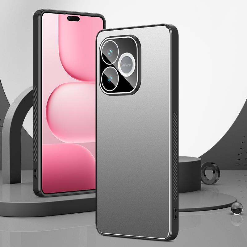 For Honor X80i 5G Golden Shield Metal Frosted Lens Film Phone Case(Silver Grey) - Shopkiz.com