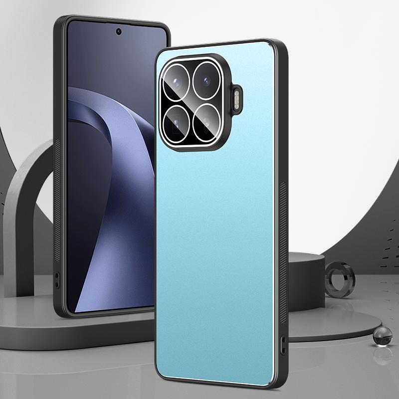 For Xiaomi 17T 5G Golden Shield Metal Frosted Lens Film Phone Case(Blue) - Shopkiz.com