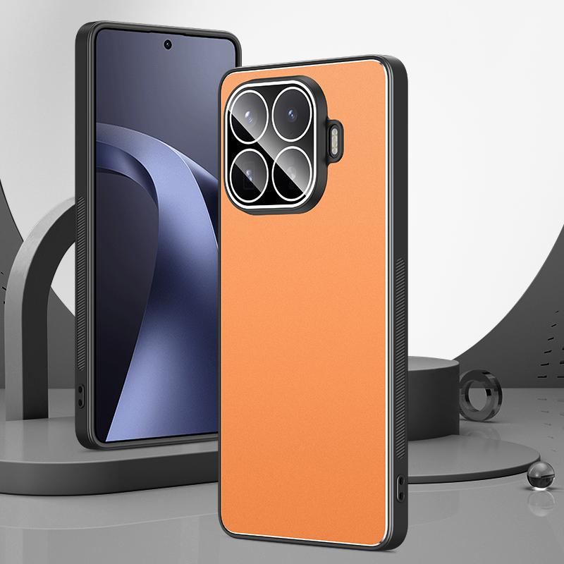 For Xiaomi 17T 5G Golden Shield Metal Frosted Lens Film Phone Case(Orange) - Shopkiz.com
