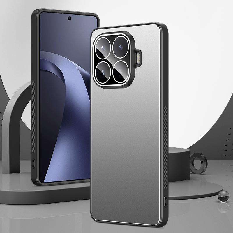 For Xiaomi 17T Pro 5G Golden Shield Metal Frosted Lens Film Phone Case(Silver Grey) - Shopkiz.com