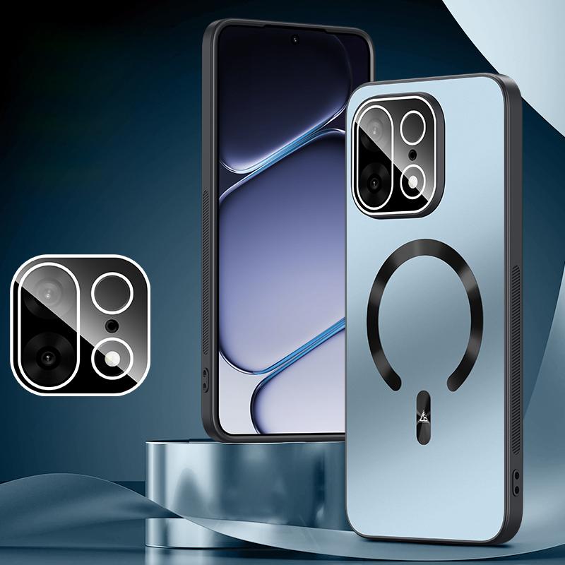 For OnePlus Turbo 6X Pro 5G Ice Magnetic Explosion-proof Lens Film PC Phone Case(Moonlight Blue) - Shopkiz.com