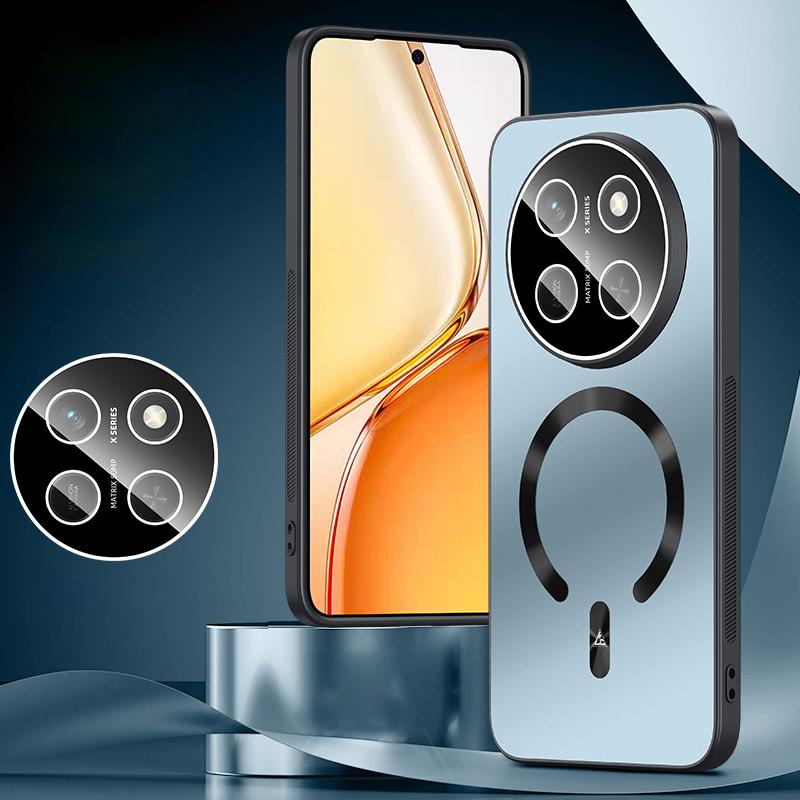 For Honor X8 Max Pro 5G Ice Magnetic Explosion-proof Lens Film PC Phone Case(Moonlight Blue) - Shopkiz.com