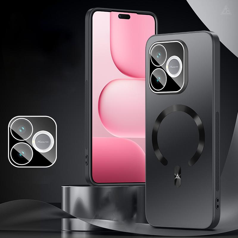 For Honor X80i 5G Ice Magnetic Explosion-proof Lens Film PC Phone Case(Graphite Black) - Shopkiz.com