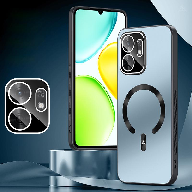 For Honor Play 80 5G Ice Magnetic Explosion-proof Lens Film PC Phone Case(Moonlight Blue) - Shopkiz.com