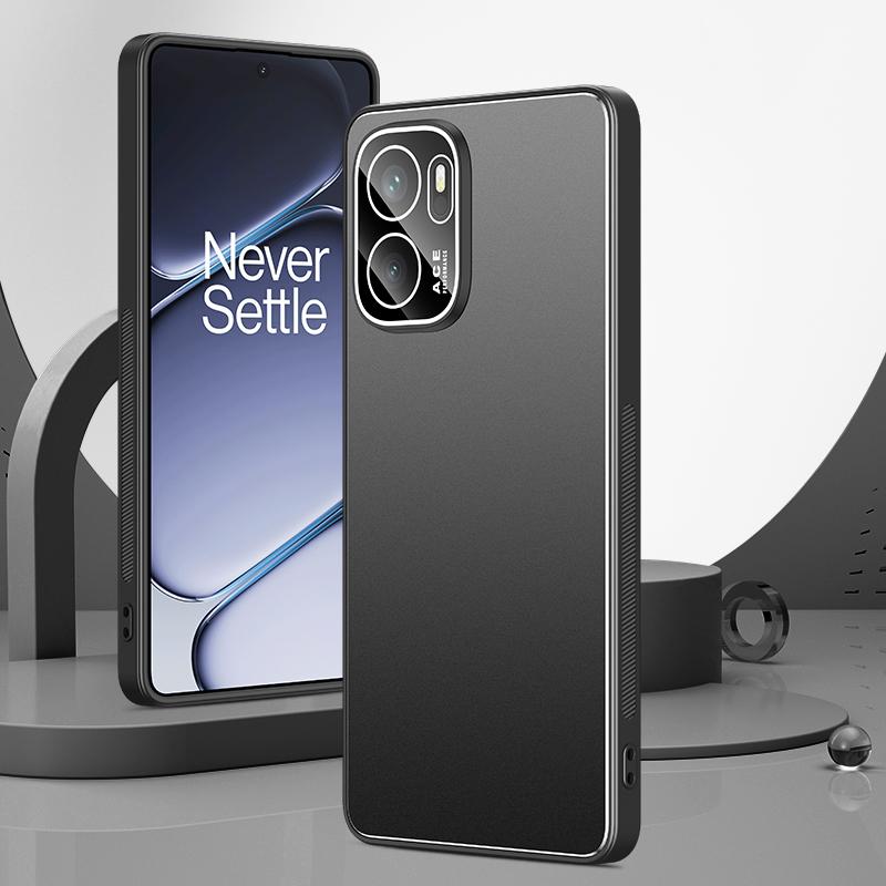 For OnePlus Ace 6 Ultra Golden Shield Metal Frosted Lens Film Phone Case(Black) - Shopkiz.com