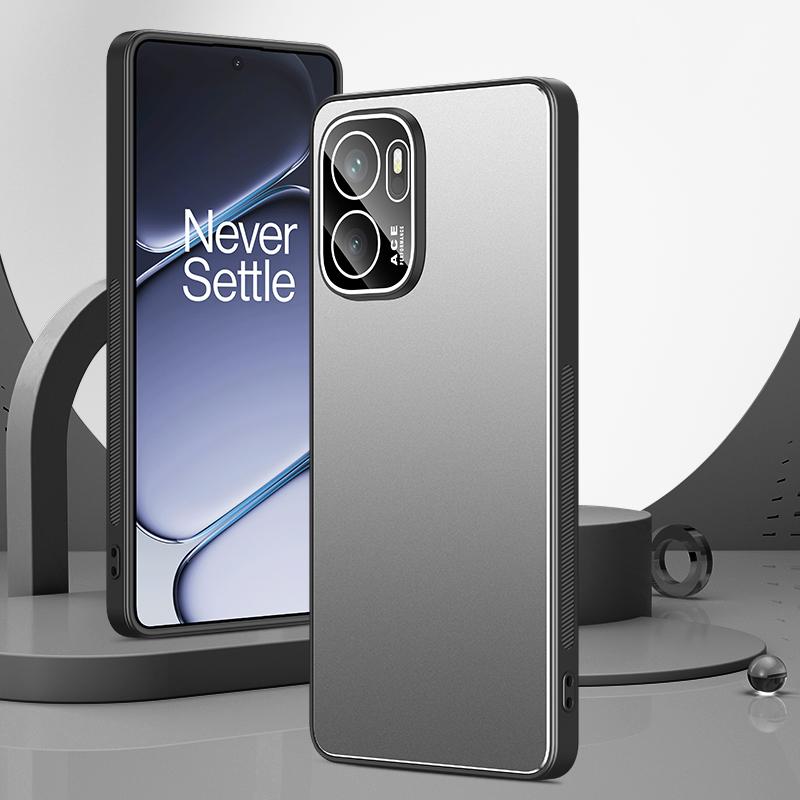 For OnePlus Ace 6 Ultra Golden Shield Metal Frosted Lens Film Phone Case(Silver Grey) - Shopkiz.com