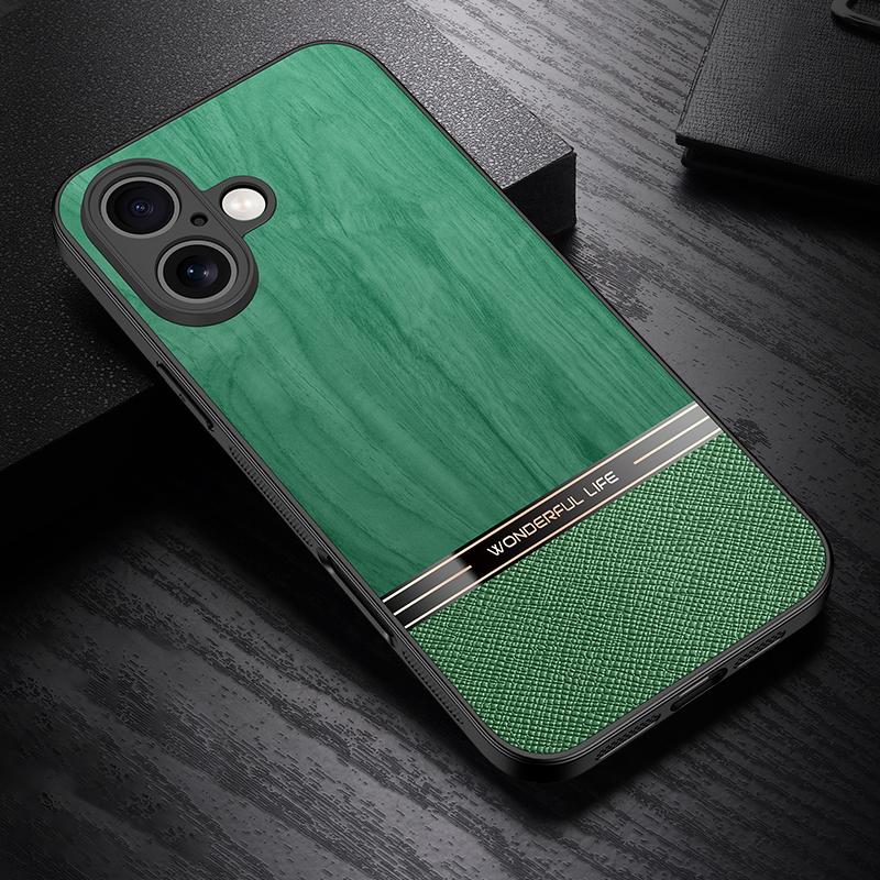 For iPhone 17 Bionic Tree Texture Full Coverage Phone Case(Green) - Shopkiz.com