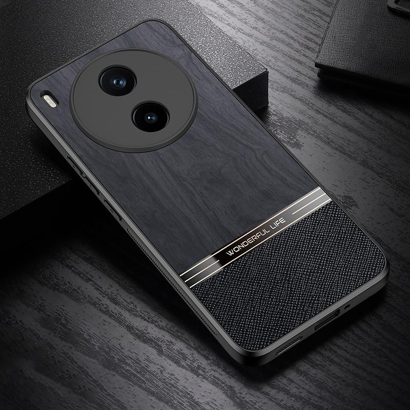 For vivo Y600 Pro 5G Bionic Tree Texture Full Coverage Phone Case(Black) - Shopkiz.com