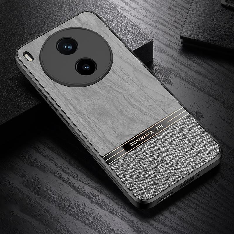 For vivo Y600 Pro 5G Bionic Tree Texture Full Coverage Phone Case(Grey) - Shopkiz.com