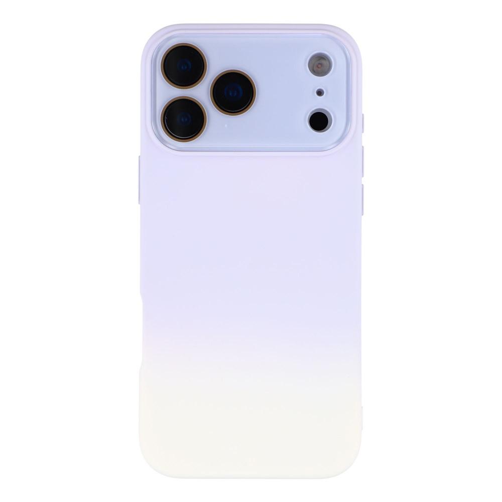 For iPhone 17 Pro Dual-Color Gradient TPU + Fiber Lining Phone Case with Lens Protector(Purple Gradient) - Shopkiz.com