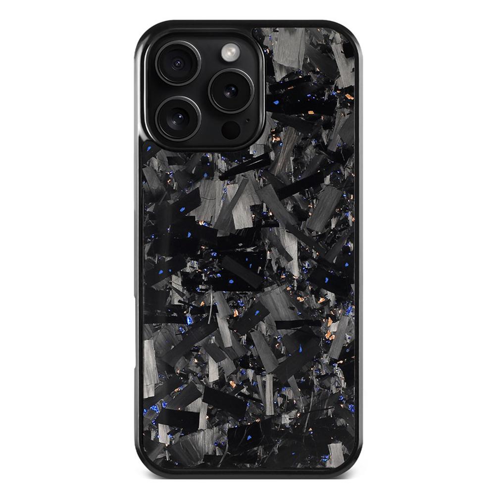 For iPhone 16 Pro Carbon Fibre PC + TPU Phone Case(Blue Gold) - Shopkiz.com