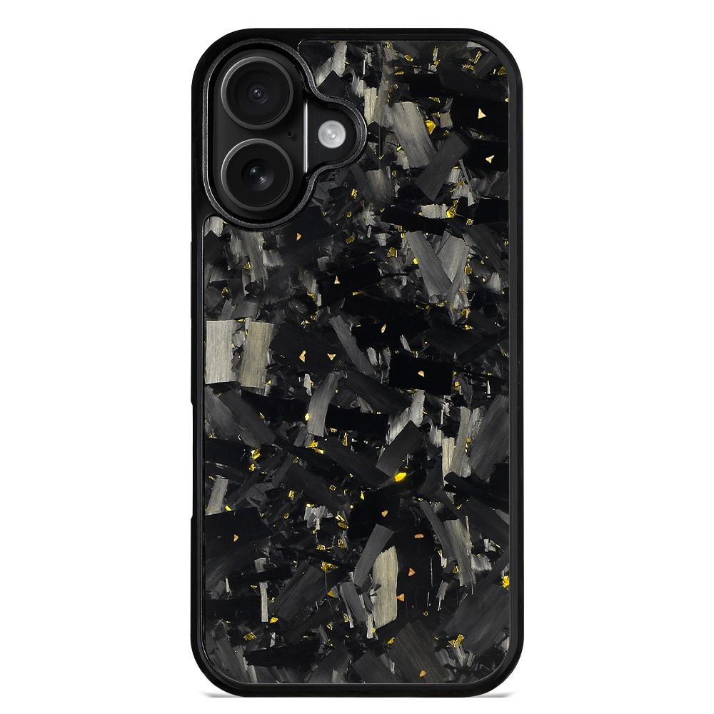 For iPhone 16 Plus Carbon Fibre PC + TPU Phone Case(Gold) - Shopkiz.com
