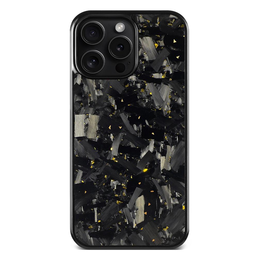 For iPhone 15 Pro Carbon Fibre PC + TPU Phone Case(Gold) - Shopkiz.com