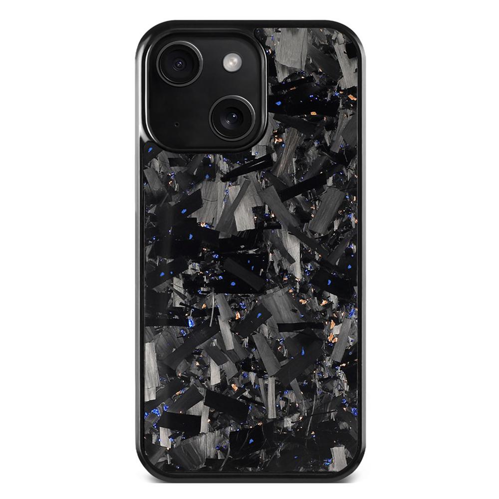 For iPhone 15 Plus Carbon Fibre PC + TPU Phone Case(Blue Gold) - Shopkiz.com