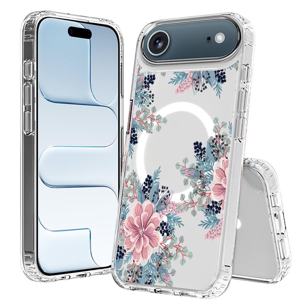 For iPhone Air Pattern Printing TPU + PC Magnetic Shockproof Phone Case(Purple 016) - Shopkiz.com