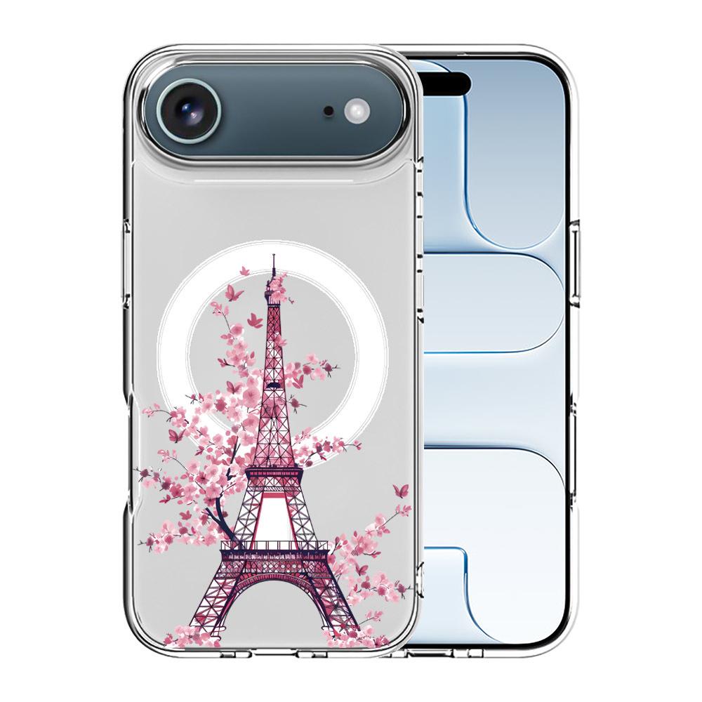 For iPhone Air Pattern Printing TPU + PC Magnetic Shockproof Phone Case(Iron Tower 011) - Shopkiz.com