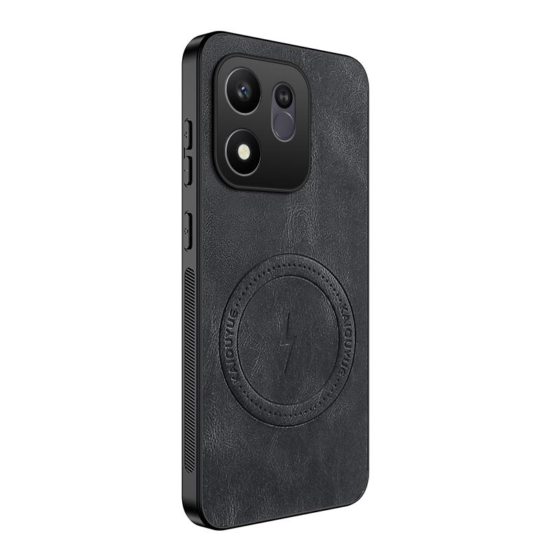 For Honor 600 Smart 5G WANLONFENG SD Series Nappa Texture Magnetic Phone Case(Black) - Shopkiz.com