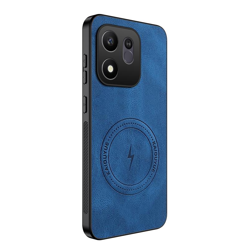 For Honor 600 Smart 5G WANLONFENG SD Series Nappa Texture Magnetic Phone Case(Blue) - Shopkiz.com