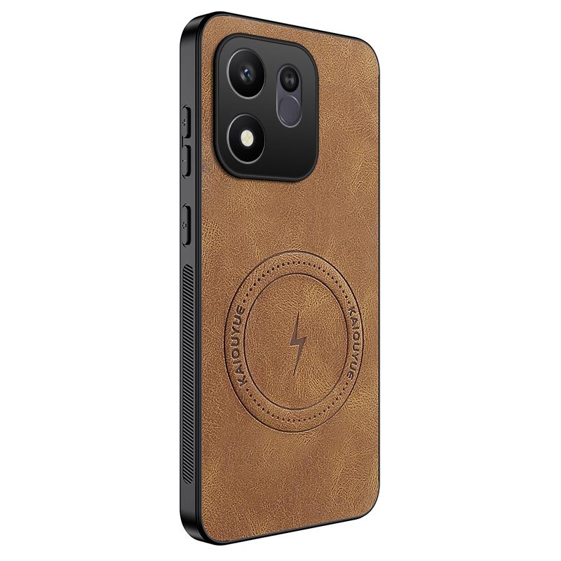 For Honor 600 Smart 5G WANLONFENG SD Series Nappa Texture Magnetic Phone Case(Brown) - Shopkiz.com