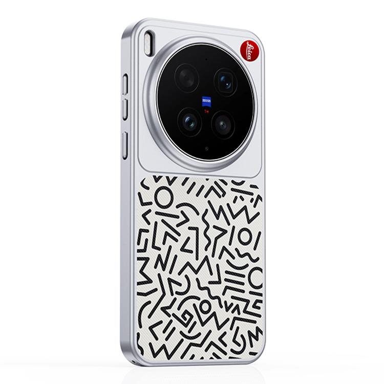 For vivo X300 Ultra Flower World Series Leather Magnetic TPU Phone Case(Graffiti White)