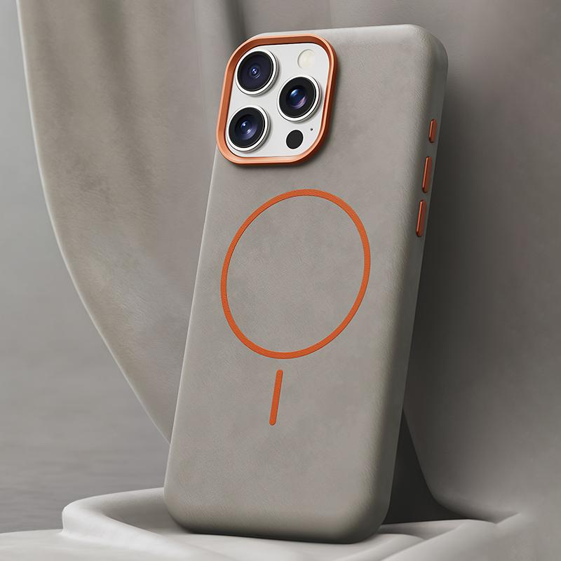 For iPhone 16 Pro Max Elephant Leather Full Coverage Magnetic Microfiber Leather PC Phone Case(Grey) - Shopkiz.com