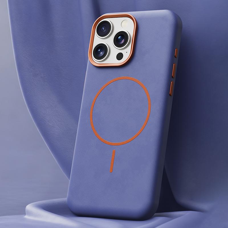 For iPhone 16 Pro Max Elephant Leather Full Coverage Magnetic Microfiber Leather PC Phone Case(Purple) - Shopkiz.com
