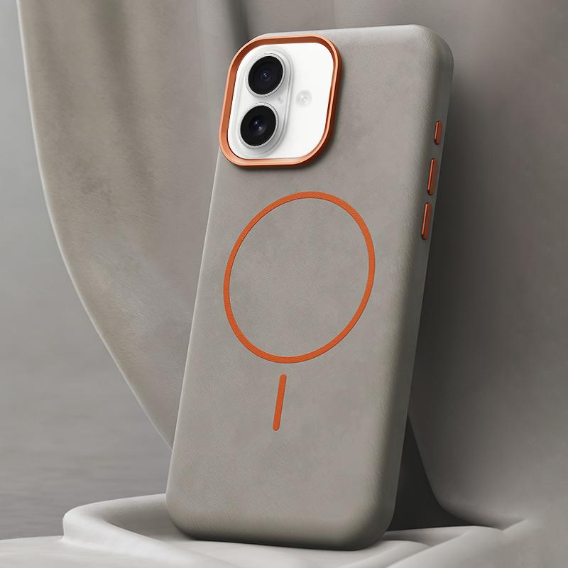For iPhone 16 Plus Elephant Leather Full Coverage Magnetic Microfiber Leather PC Phone Case(Grey) - Shopkiz.com