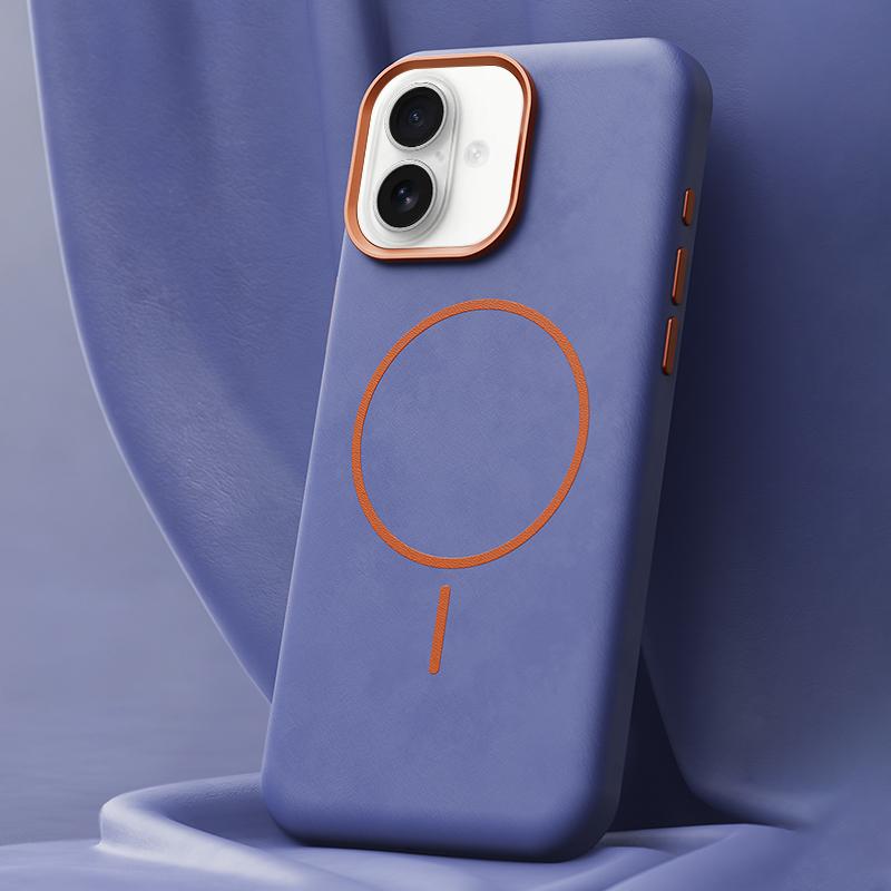 For iPhone 16 Plus Elephant Leather Full Coverage Magnetic Microfiber Leather PC Phone Case(Purple) - Shopkiz.com