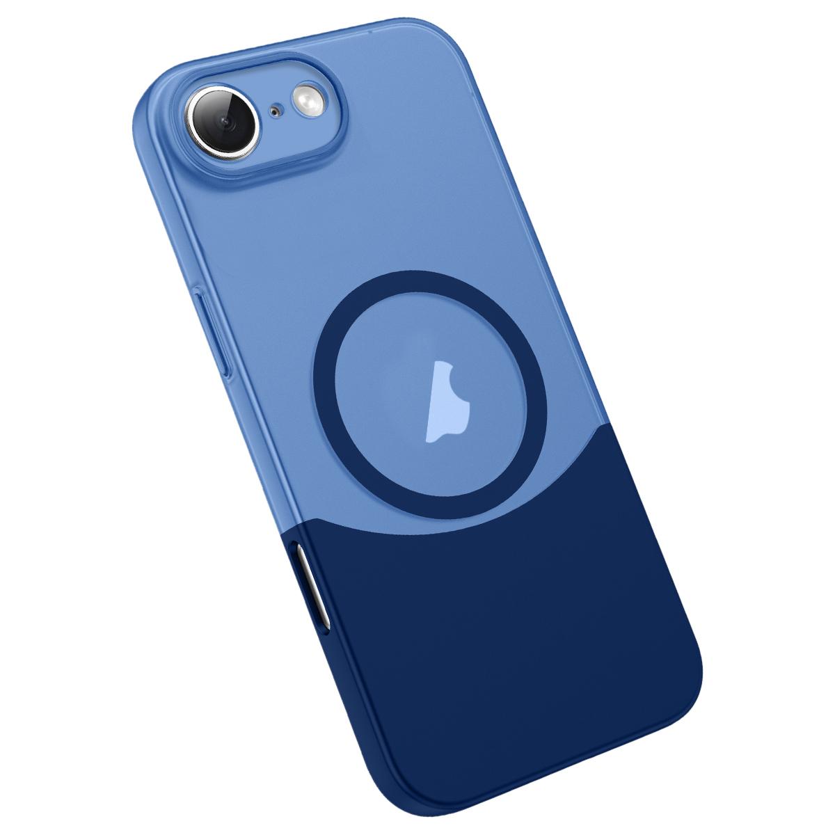 For iPhone 17e / 16e Tenon-and-mortise Splicing Magnetic PC Phone Case(Sapphire Blue) - Shopkiz.com