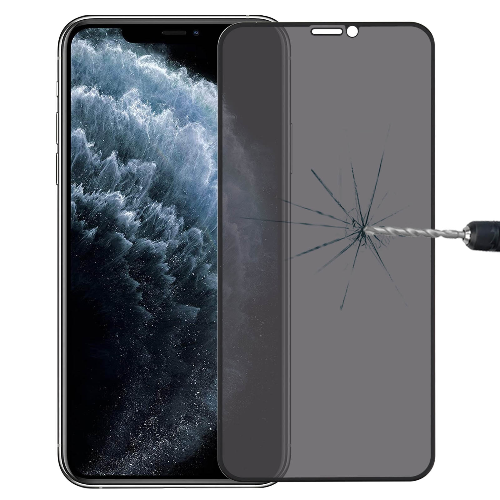 For iPhone 11 Pro Anti-peeping Plasma Oil Coated High Aluminum Wear-resistant Tempered Glass Film - Shopkiz.com