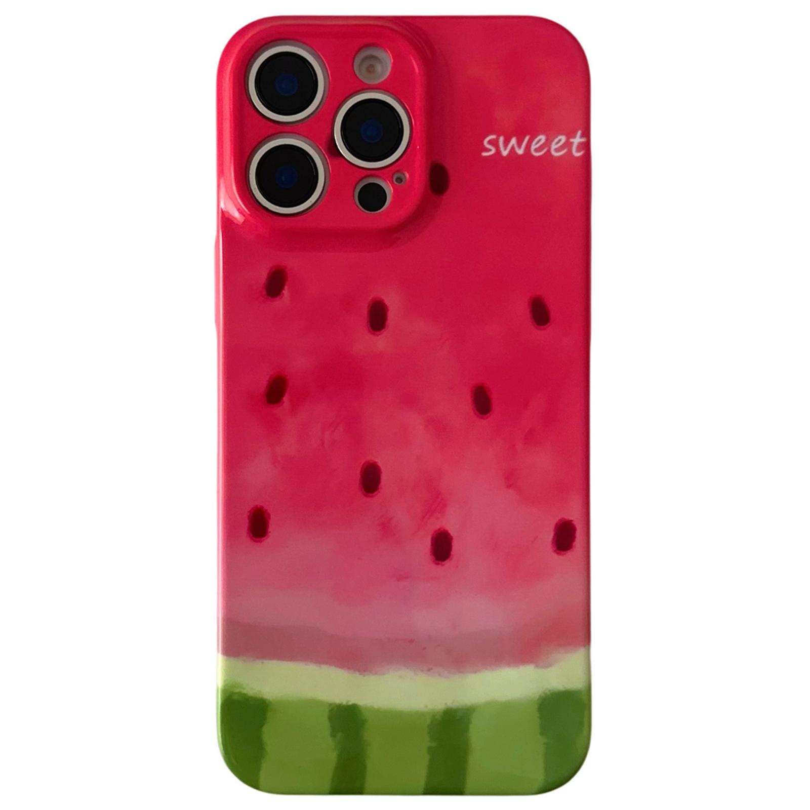 For iPhone 13 Pro Max Watercolor Watermelon Pattern PC Phone Case(Red) - Shopkiz.com