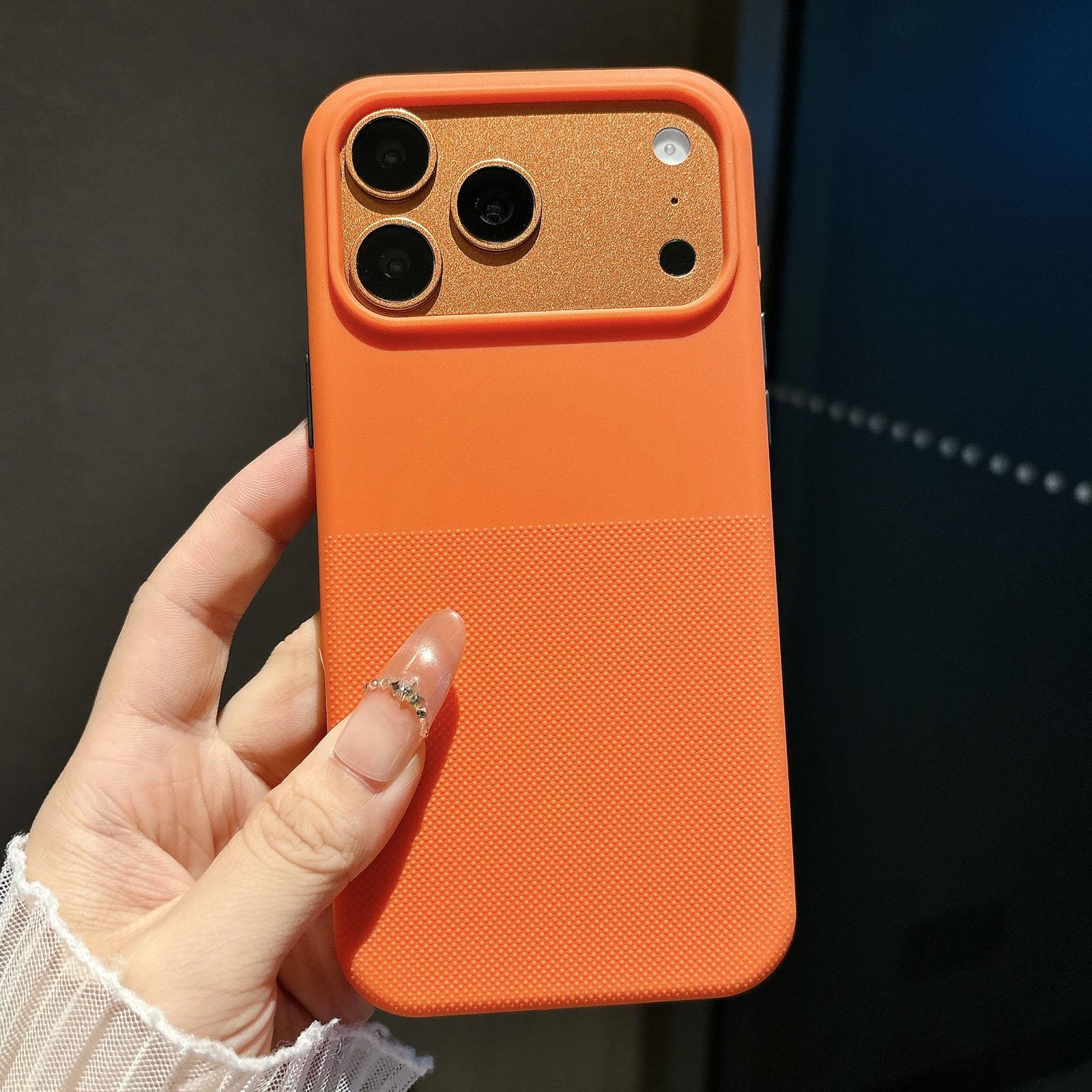 For iPhone 17 Pro Polka Dot Velvet TPU Shockproof Phone Case(Orange) - Shopkiz.com