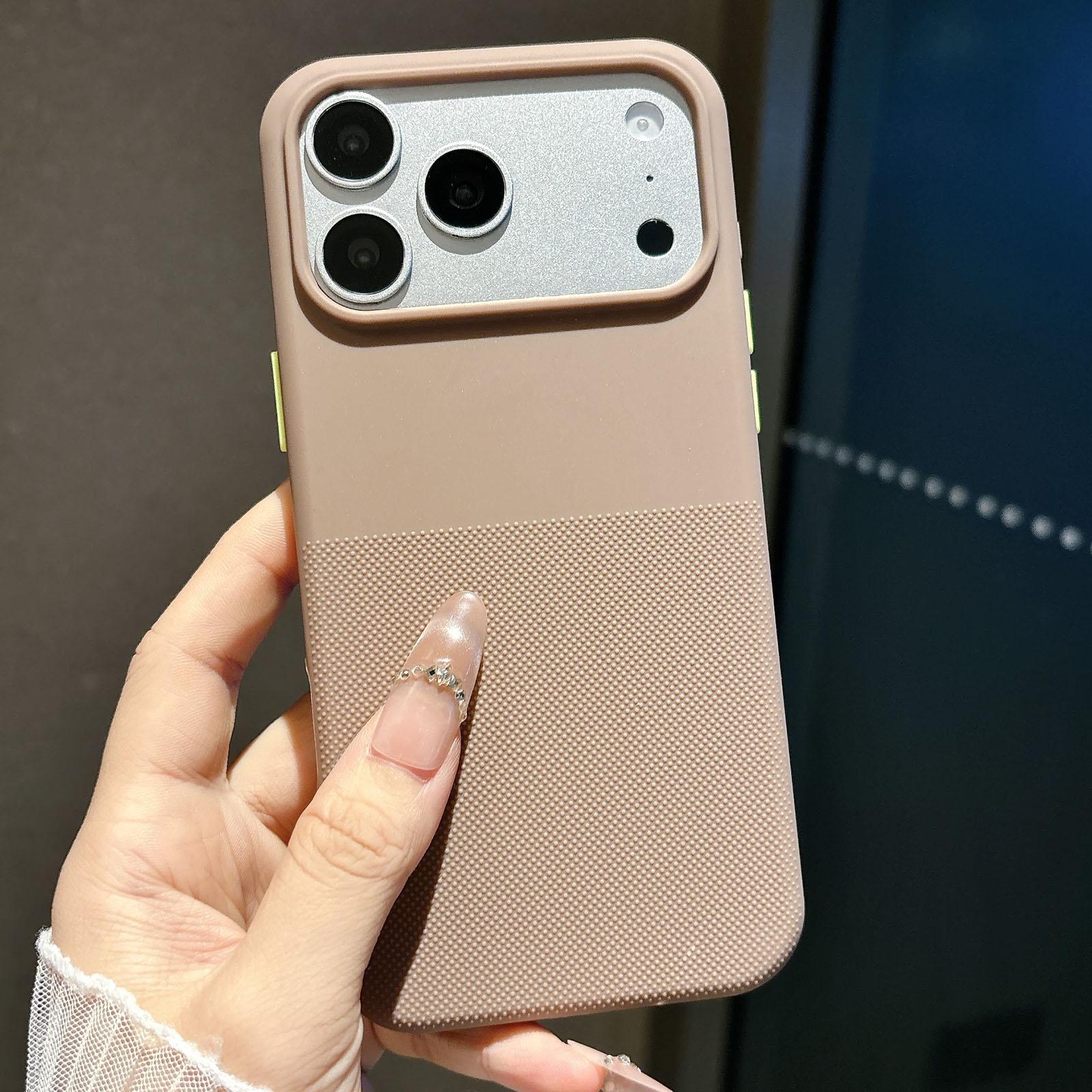 For iPhone 17 Pro Polka Dot Velvet TPU Shockproof Phone Case(Brown) - Shopkiz.com