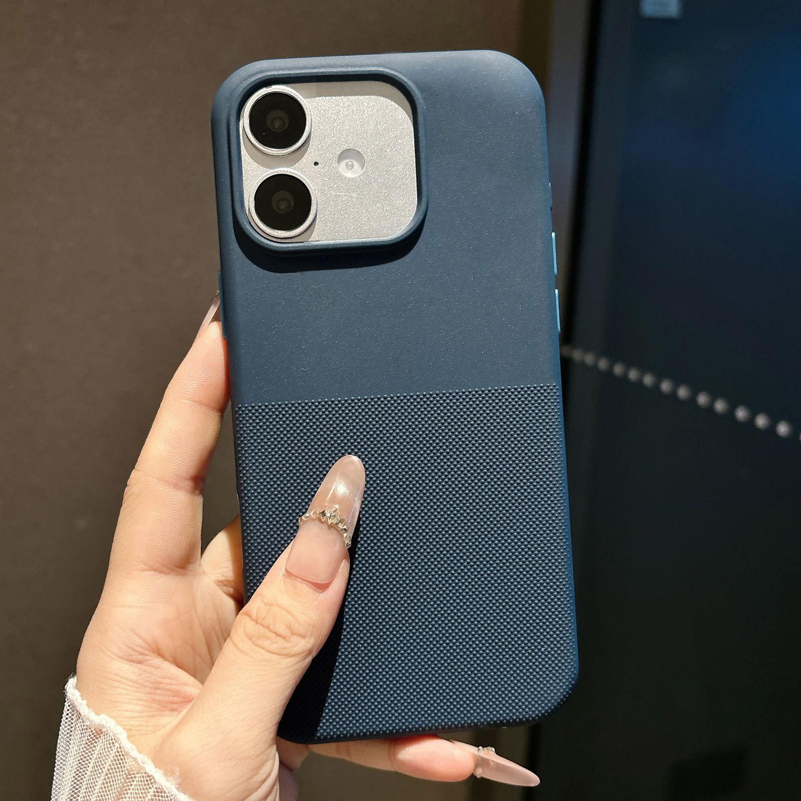 For iPhone 16 Polka Dot Velvet TPU Shockproof Phone Case(Royal Blue) - Shopkiz.com