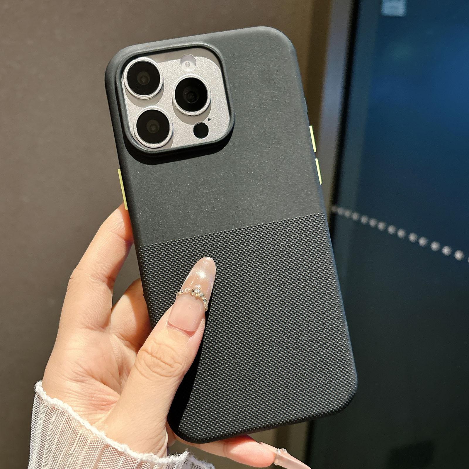 For iPhone 15 Pro Max Polka Dot Velvet TPU Shockproof Phone Case(Black) - Shopkiz.com