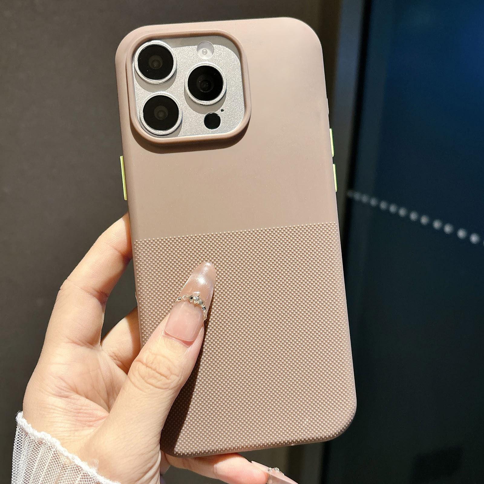For iPhone 14 Pro Max Polka Dot Velvet TPU Shockproof Phone Case(Brown) - Shopkiz.com