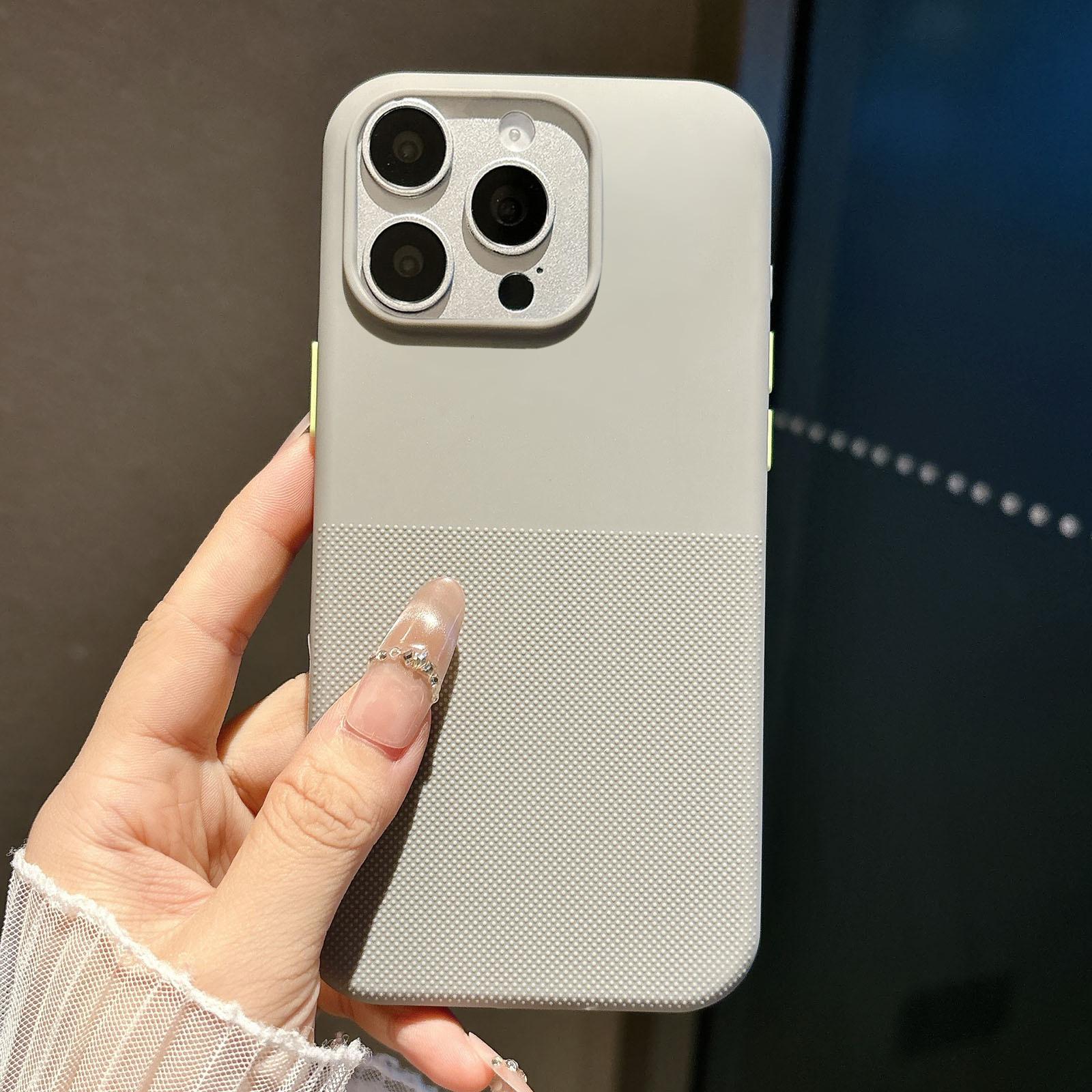 For iPhone 13 Pro Max Polka Dot Velvet TPU Shockproof Phone Case(Grey) - Shopkiz.com